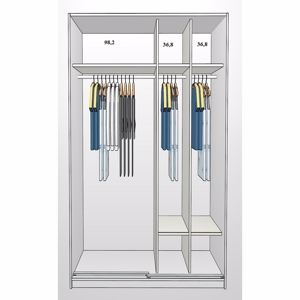 180cm garderobe med 2 skyvedører.