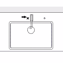 Utskjæring for tappehull i Corian - maks Ø50 mm