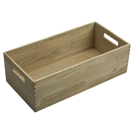 Trekasse ekstra stor - heltre eik<br> H: 15 cm B: 24 cm D: 47 cm