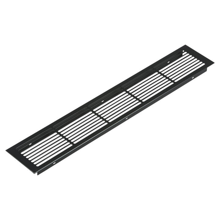Ventilasjonsgitter i sort metall