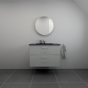 Baderomssett B: 82 cm sort Granitex vask<br> Velg mellom flere fronter