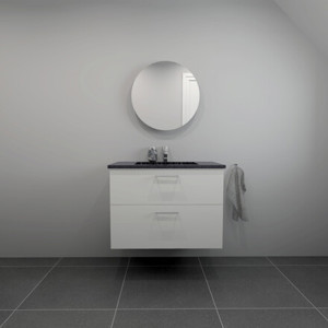 Baderomssett B: 82 cm sort Granitex vask<br> Velg mellom flere fronter