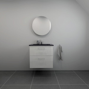 Badesett B: 62 cm med sort Granitex vask