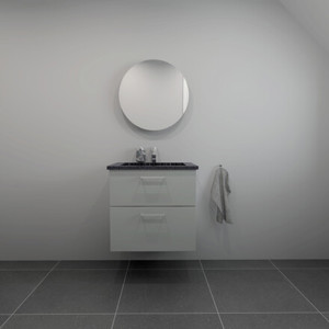 Badesett B: 62 cm med sort Granitex vask