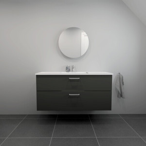 Badesett B: 122 cm med hvit marmorvask<br> Velg mellom flere fronter