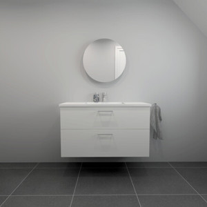 Baderomssett B: 102 cm hvit marmorvask<br> Velg mellom flere fronter