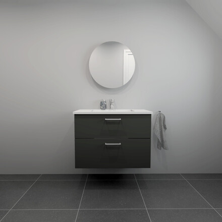 Badesett B: 82 cm med hvit marmorvask<br> Velg mellom flere fronter