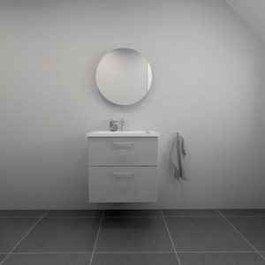 Badesett B: 62 cm med hvit marmorvask<br> Velg mellom flere fronter