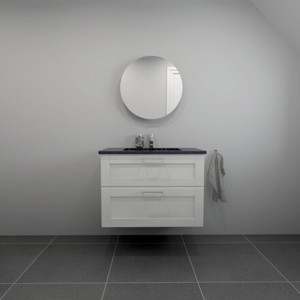 Baderomssett B: 82 cm sort Granitex vask<br> Velg mellom flere fronter