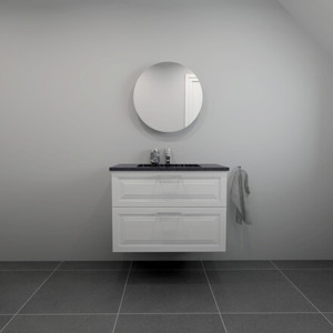 Baderomssett B: 82 cm sort Granitex vask<br> Velg mellom flere fronter
