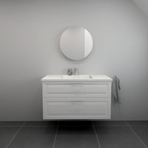 Baderomssett B: 102 cm hvit marmorvask<br> Velg mellom flere fronter